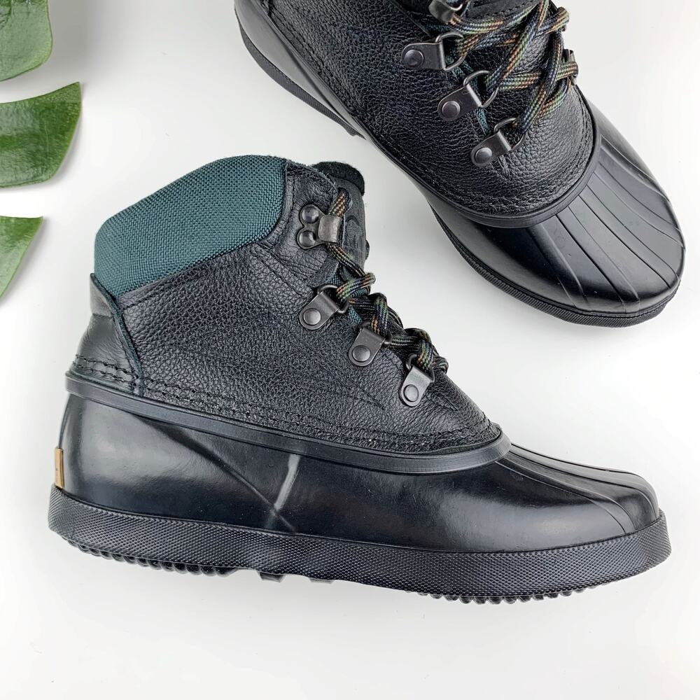 Sorel Duck Boots Felt Lined Winter Black Lace Up Made In USA Women’s 7 Youth 5